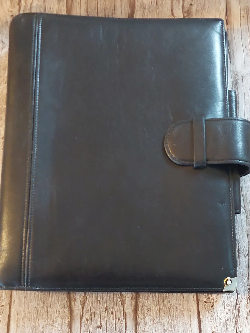 Montblanc Black Leather Filofax/ Organizer Platinum Corner Logo 8